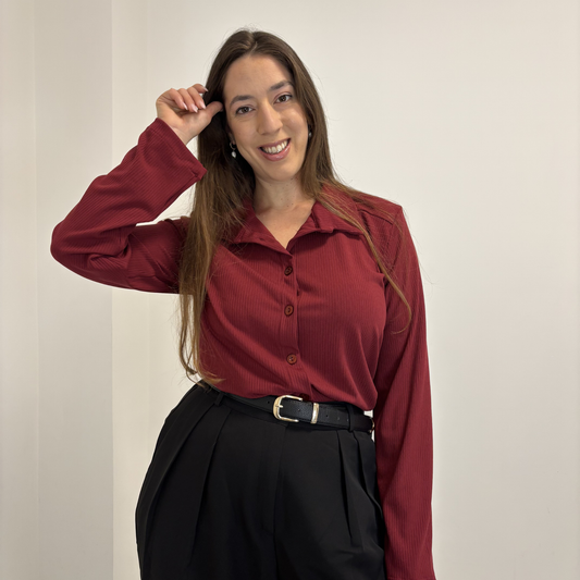 חולצת אריאלה - בורדו