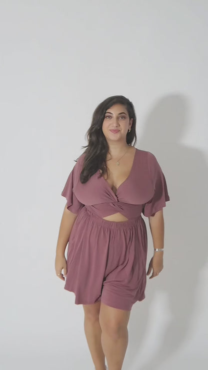 אוברול מתן - חום בורדו